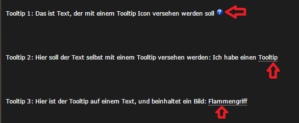 So siehts aus. Tooltips